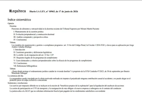 Sumario Diario LA LEY. Número 10965, 17 de junio de 2026