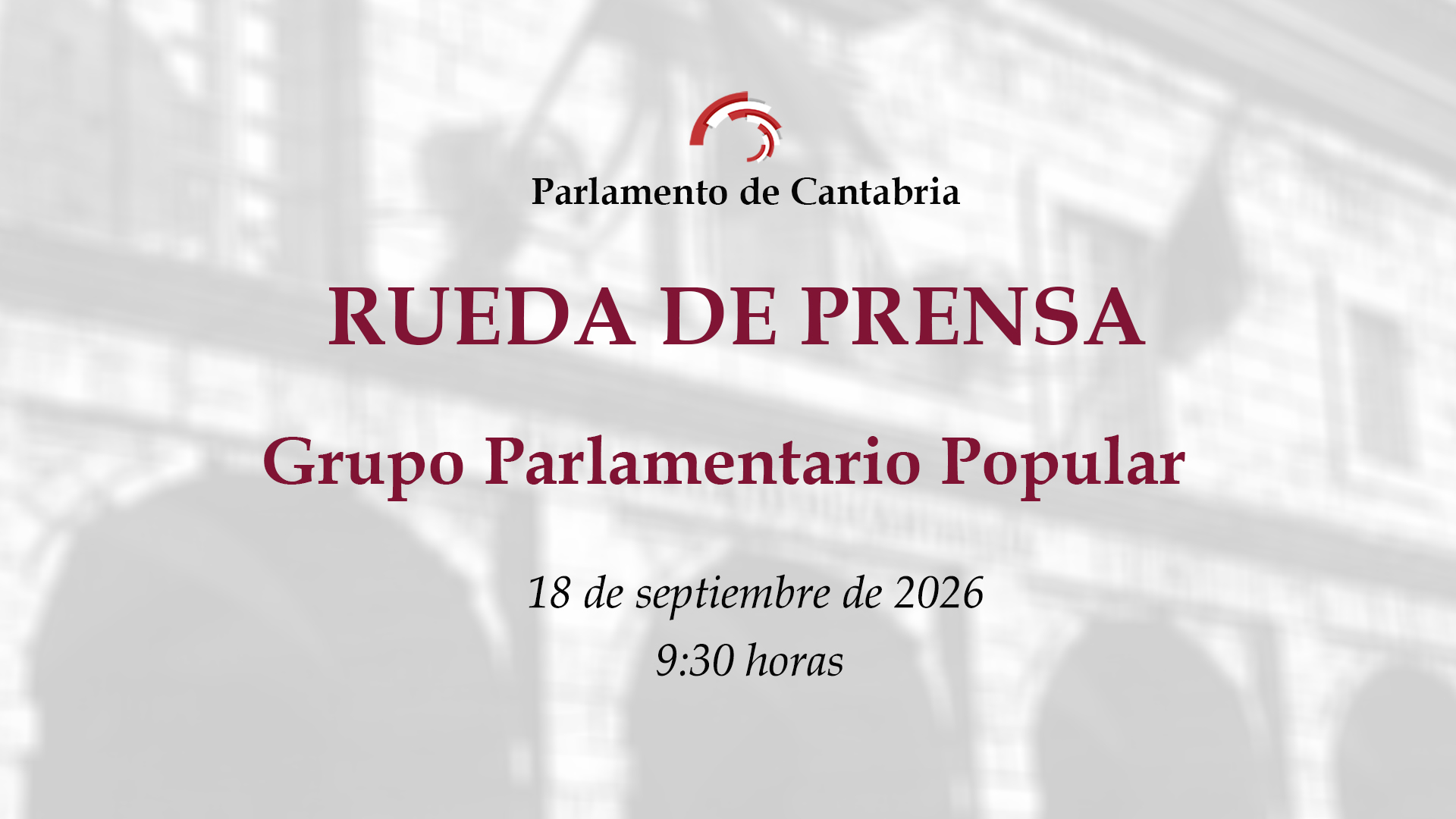 Rueda de prensa Grupo Parlamentario Popular. 18 de septiembre de 2026