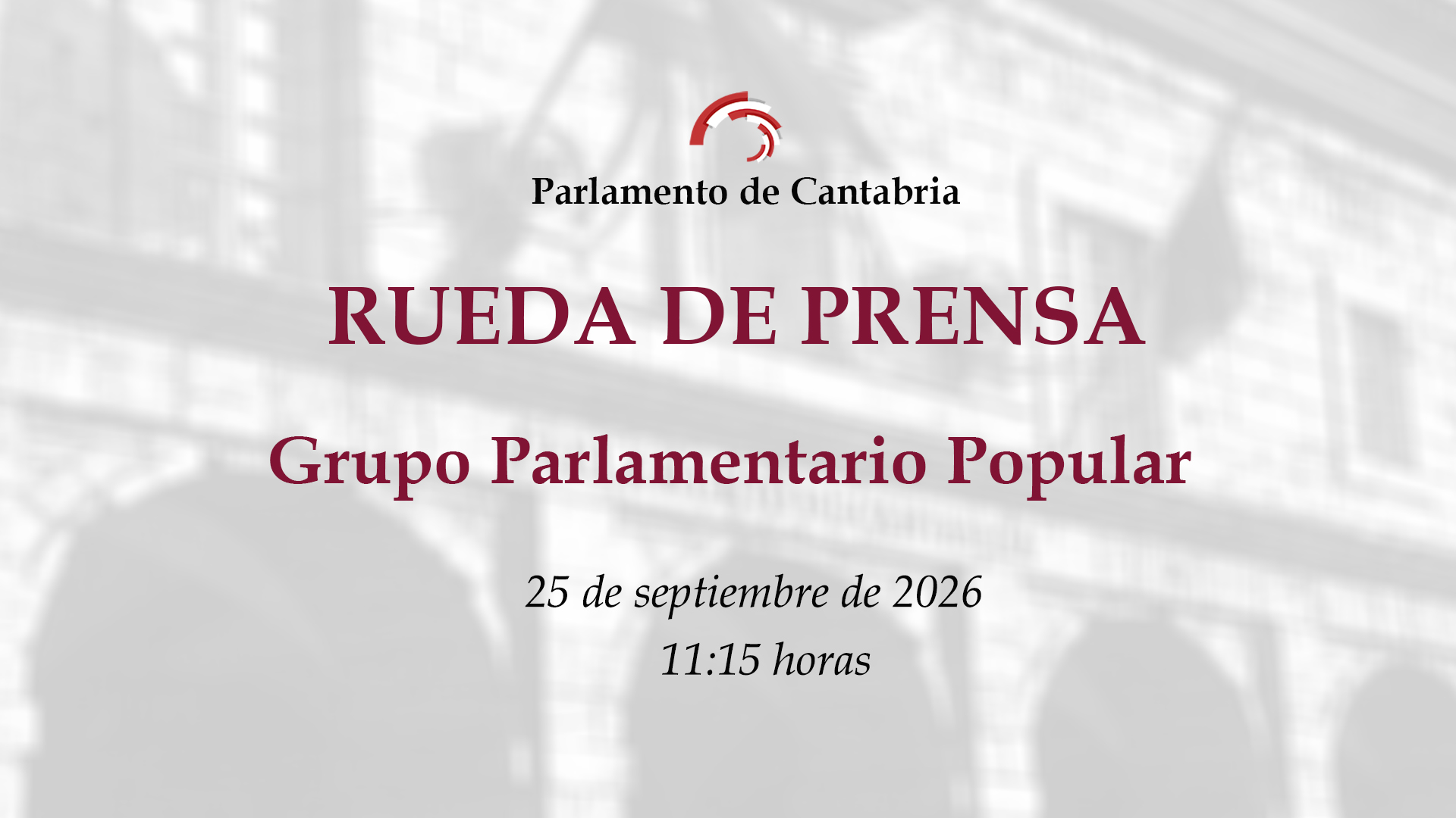 Rueda de prensa Grupo Parlamentario Popular. 25 de septiembre de 2026