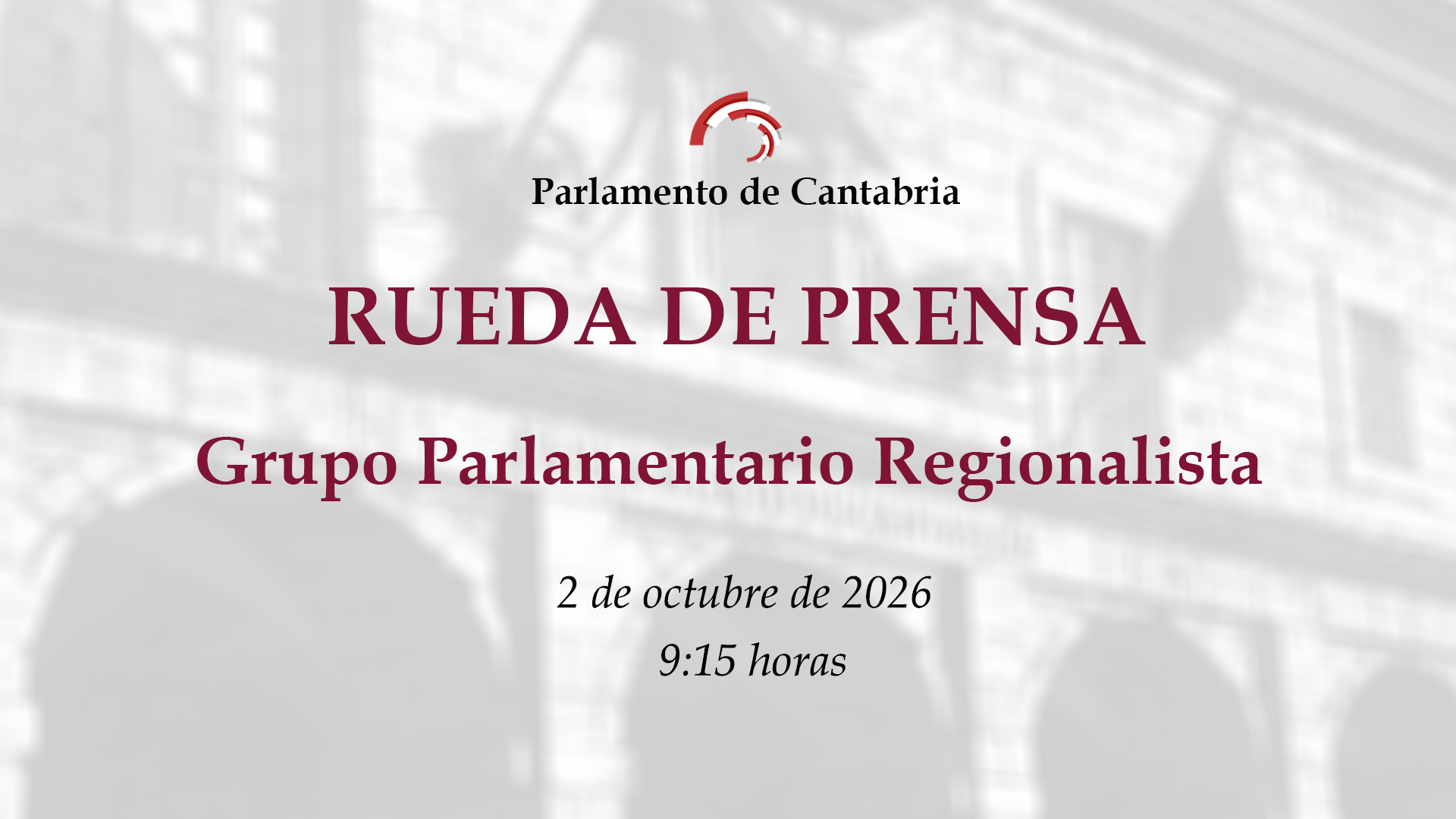 Rueda de prensa Grupo Parlamentario Regionalista. 2 de octubre de 2026